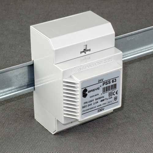 TRANSFORMATOR 1-FAZOWY MODUŁOWY NA SZYNE PSS 63 400/ 24V - 16024-9972 - BREVE
