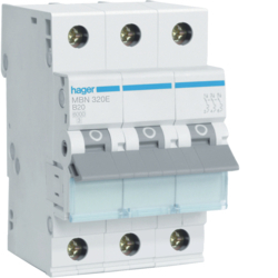 WYŁĄCZNIK NADPRĄDOWY 6KA 3P B 20A MCB . - MBN320E - HAGER - BERKER