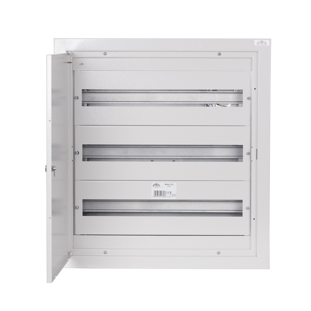 ROZDZIELNIA METALOWA 4X18 MODUŁÓW PODTYNK Z ZAMKIEM RPsm 72 Z - RPSM 72 Z (4X18) - SABAJ