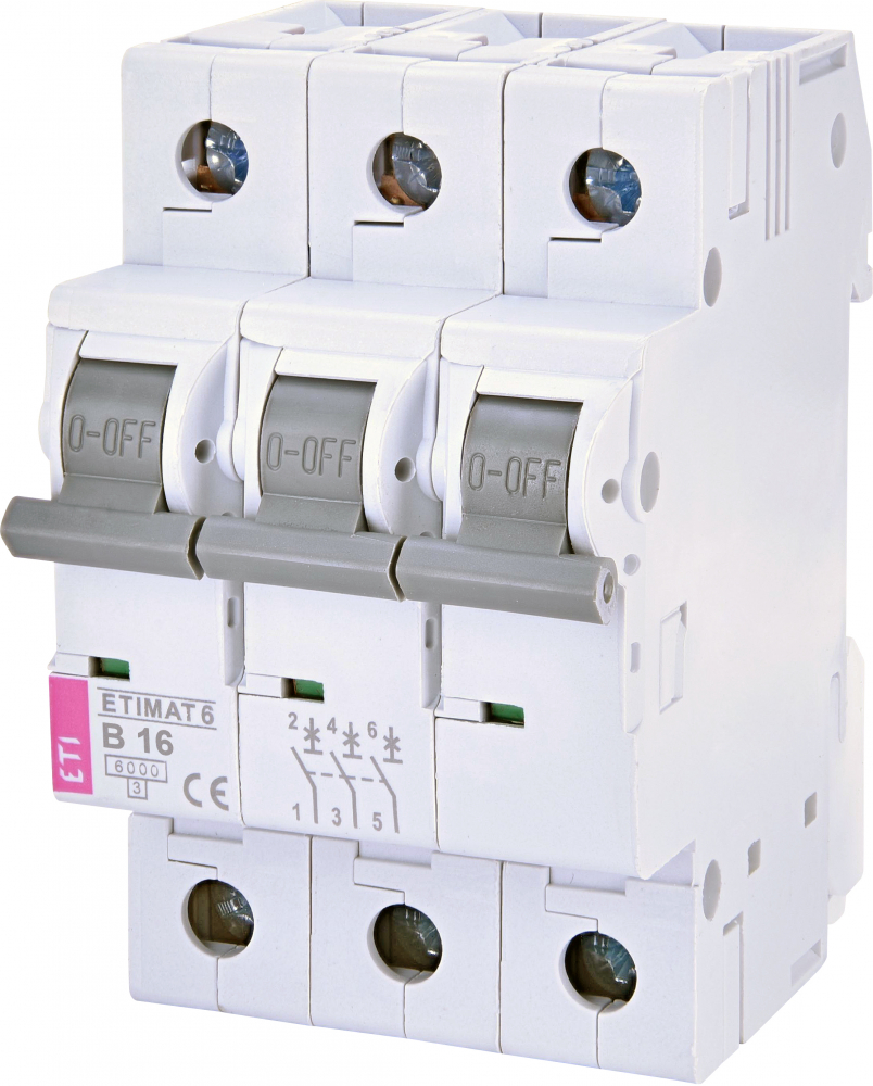 WYŁĄCZNIK NADPRĄDOWY B 32A 6KA 3 POLOWY CHARAKTERYSTYKA B ETIMAT6 - 002115519 - ETI