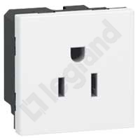 GNIAZDO POJEDYNCZE Z UZIEMIENIEM STANDARD US - 2 MODUŁY BIAŁE MOSAIC - 077504 - LEGRAND