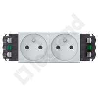 GNIAZDO DO KANAŁÓW DLP PODWÓJNE Z UZIEMIENIEM Z PRZESŁONĄ/ZACISKI AUTOMAT 16A-250V ALUMINIUM MOSAIC - 079222 - LEGRAND