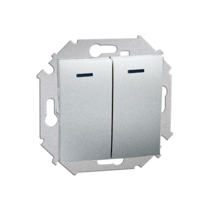 ŁĄCZNIK ŚWIECZNIKOWY Z PODŚWIETLENIEM 10AX, 250V~, ZACISKI ŚRUBOWE; ALUMINIUM (MET.)SIMON 15. - 1591392-026 - KONTAKT SIMON