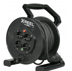 PRZEDŁUŻACZ BĘBNOWY JEDNOFAZOWY TYP XREEL - WYJŚCIE 4xGS Z TER. 40 mb H05RR-F 3x1,5 (OW) wtyczka gumowa 16A IP20 IP20 - 92501T48173 - PCE