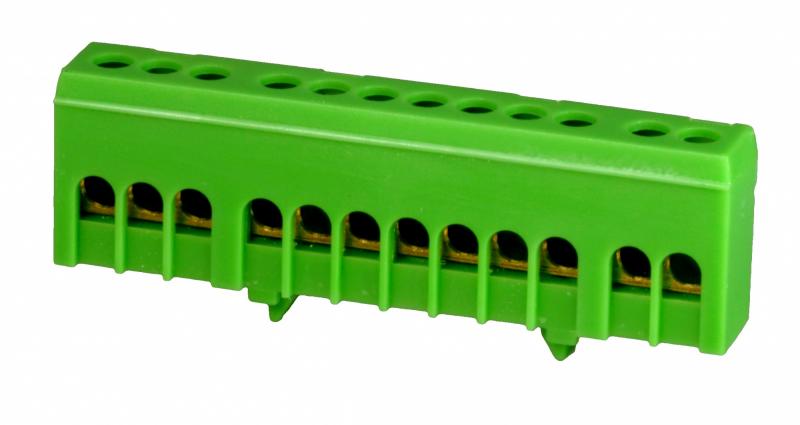 ZACISK PRZYŁĄCZENIOWY NA TS35, IZOLOWANY, OCHRONNY PE, 12-POLOWY, 12X16MM2, (ZIELONY) 870S-12FS. - 89823005 - SIMET