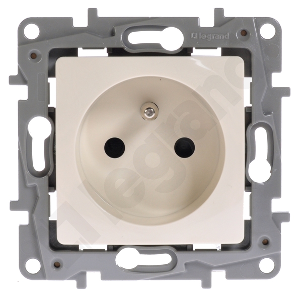 GNIAZDO 2P+Z 16A Z PRZESŁONAMI KREMOWY NILOE. - 764627 - LEGRAND