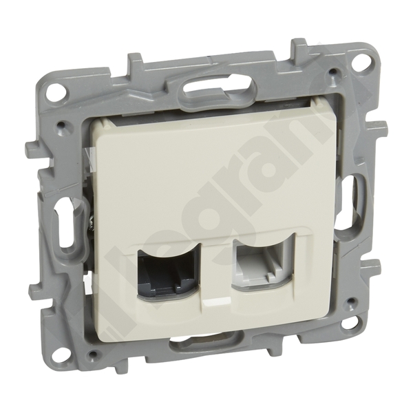 GNIAZDO KOMPUTEROWE TELEFONICZNE RJ12+RJ45 KAT.5E UTP KREMOWE NILOE2 - 764670 - LEGRAND