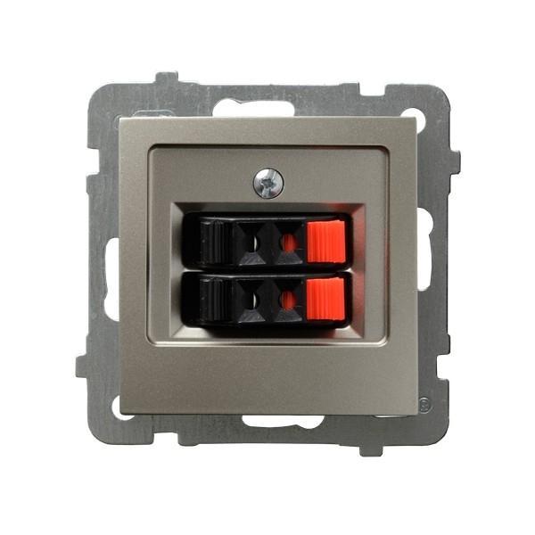 GNIAZDO GŁOŚNIKOWE PODWÓJNE SATYNA LIGHT AS. - GG-2G/m/45 - OSPEL