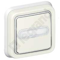 PRZYCISK PODŚWIETLANY Z UCHWYTEM ETYKIETY BIAŁY 10AX-250V - KOMPLET PODTYNKOWY PLEXO55 - 069864 - LEGRAND