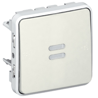ŁĄCZNIK SCHODOWY PODŚWIETLANY BIAŁY/ECRU 10AX-250V~ PLEXO55 - 069613 - LEGRAND