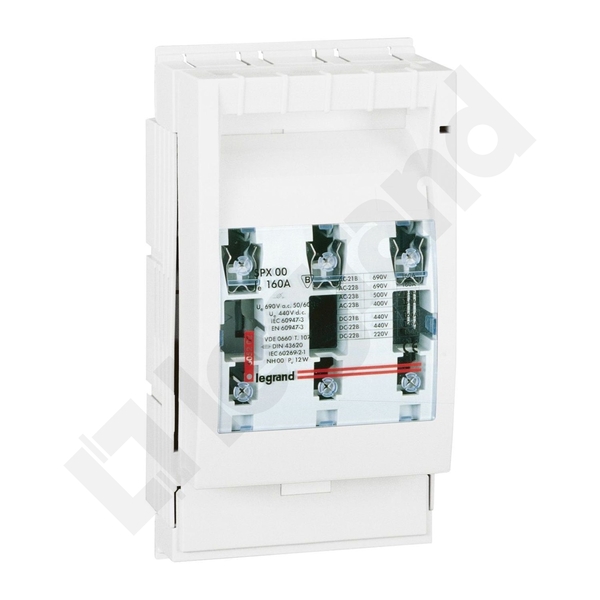 ROZŁĄCZNIK IZOLACYJNY 160A 3 BIEGUNY KASETOWY DO WKŁADEK NOŻOWYCH WT-00 SPX - 605202 - LEGRAND