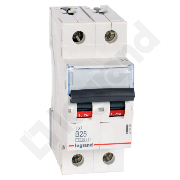 WYŁĄCZNIK NADPRĄDOWY B 25A 2 POLOWY CHARAKTERYSTYKA B S302 - 403389 - LEGRAND