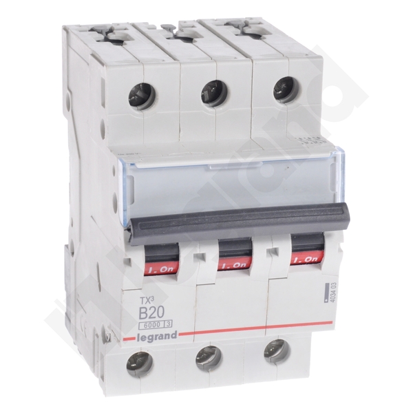 WYŁĄCZNIK NADPRĄDOWY B 20A 3 POLOWY CHARAKTERYSTYKA B S303 - 403403 - LEGRAND