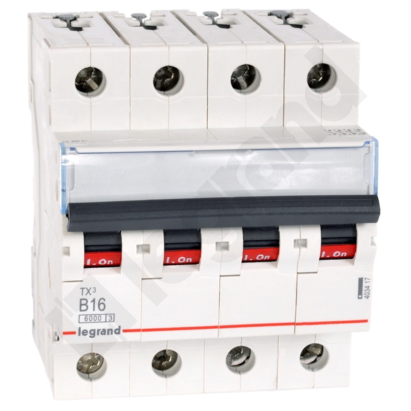 WYŁĄCZNIK NADPRĄDOWY B 16A 4 POLOWY CHARAKTERYSTYKA B S304 - 403417 - LEGRAND