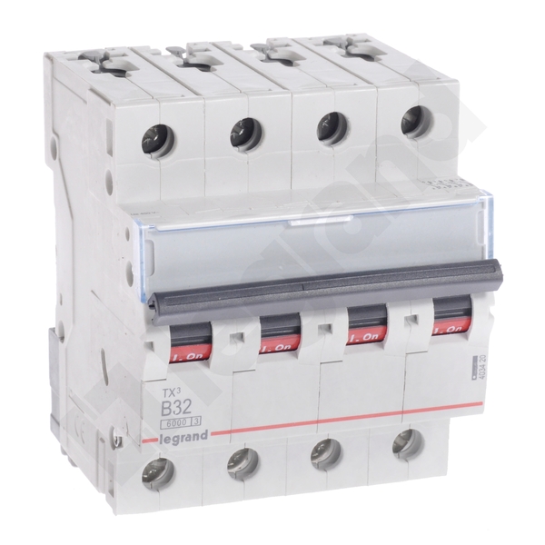 WYŁĄCZNIK NADPRĄDOWY B 32A 4 POLOWY CHARAKTERYSTYKA B S304 - 403420 - LEGRAND