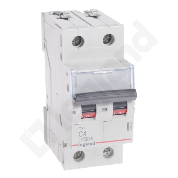 WYŁĄCZNIK NADPRĄDOWY C 4A 2 POLOWY CHARAKTERYSTYKA C S302 - 403523 - LEGRAND