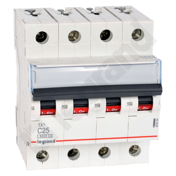WYŁĄCZNIK NADPRĄDOWY C 25A 4 POLOWY CHARAKTERYSTYKA C S304 - 403564 - LEGRAND