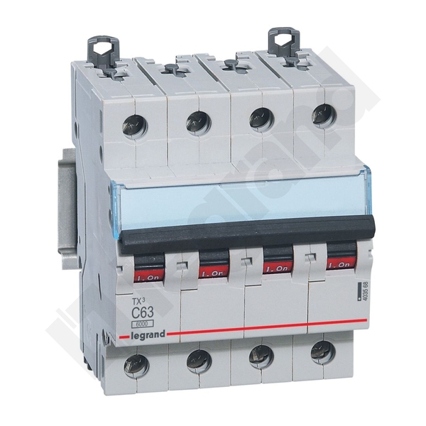 WYŁĄCZNIK NADPRĄDOWY C 63A 4 POLOWY CHARAKTERYSTYKA C S304 - 403568 - LEGRAND