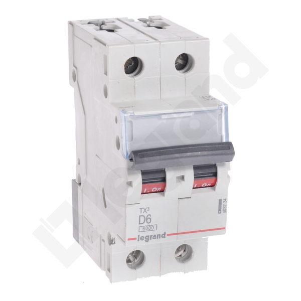 WYŁĄCZNIK NADPRĄDOWY D 6A 2 POLOWY CHARAKTERYSTYKA D S302 - 403734 - LEGRAND