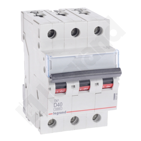 WYŁĄCZNIK NADPRĄDOWY D 40A 3 POLOWY CHARAKTERYSTYKA D S303 - 403759 - LEGRAND
