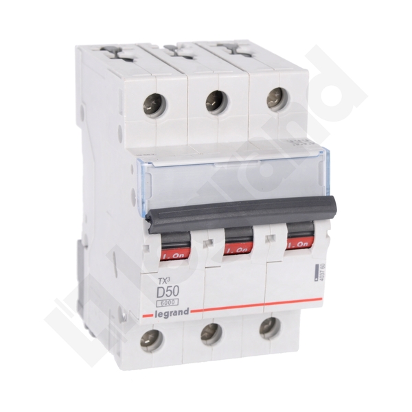 WYŁĄCZNIK NADPRĄDOWY D 50A 3 POLOWY CHARAKTERYSTYKA D S303 - 403760 - LEGRAND