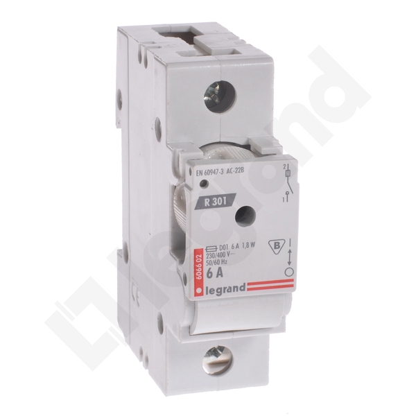 ROZŁĄCZNIK BEZPIECZNIKOWY 6A 1 BIEGUN DO WKŁADEK D0 R301 - 606602 - LEGRAND