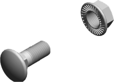ŚRUBA Z ŁBEM GRZYBKOWYM + NAKRĘTKA ZĄBKOWANA SGK M6×10 100SZT - 651041 - BAKS