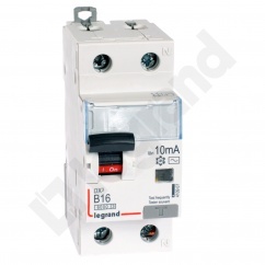 WYŁĄCZNIK RÓŻNICOWY Z CZŁONEM NADPRĄDOWYM B 16A/10MA 2 POLOWY TYP AC CHARAKTERYSTYKA B P312 - 410907 - LEGRAND