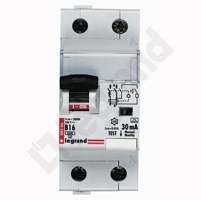 WYŁĄCZNIK RÓŻNICOWY Z CZŁONEM NADPRĄDOWYM B 16A/30MA 2 POLOWY TYP A CHARAKTERYSTYKA B P312 - 410965 - LEGRAND