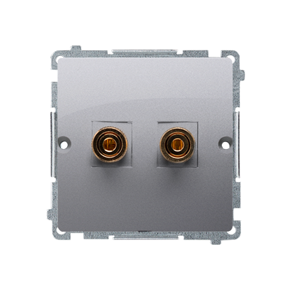GNIAZDO GŁOŚNIKOWE POJEDYNCZE 1 KOLUMNA GŁOŚNIKOWA (MODUŁ) STAL INOX SIMON BASIC - BMGL2.02/21 - KONTAKT SIMON
