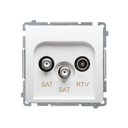 GNIAZDO ANTENOWE SAT-SAT-RTV KOŃCOWE BIAŁE - BMZAR+SAT3.1-P2.01/11 - KONTAKT SIMON