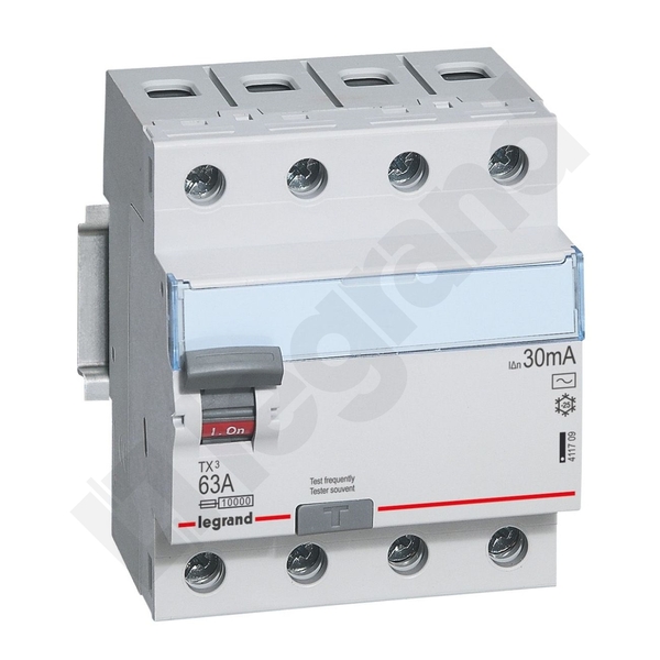 WYŁĄCZNIK RÓŻNICOWY 63A/30MA 4 POLOWY TYP AC P304 - 411709 - LEGRAND