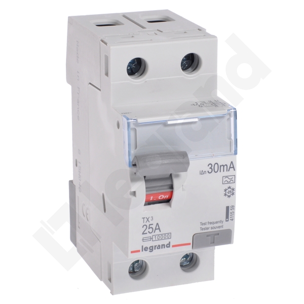 WYŁĄCZNIK RÓŻNICOWY 25A/30MA 2 POLOWY TYP A P302 - 411559 - LEGRAND