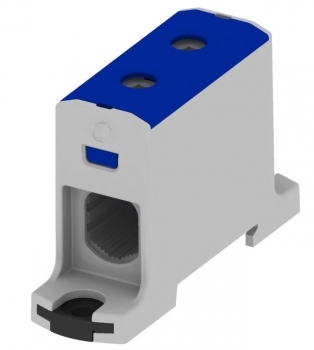 ZŁĄCZKA SZYNOWA GWINTOWA AL/CU/ 6 - 95 MM2 / TS 35/ 1 TOR, 2 OTW. ZACISKOWE, OTL95 NIEBIESKI. - 89709003 - SIMET