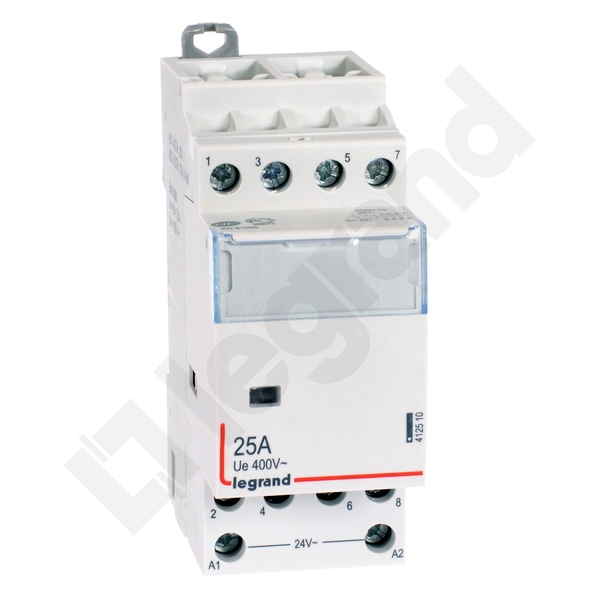 STYCZNIK MODUŁOWY 25A AC1 4 BIEGUNY 4NO STEROWANIE 24V AC SM425 - 412510 - LEGRAND