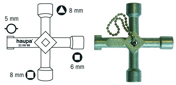 KLUCZ DO SZAFY STEROWNICZEJ METAL. - 110696 - HAUPA