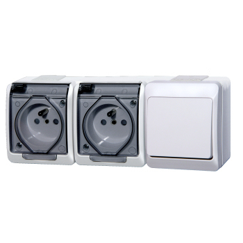 GNIAZDO N/T PODWÓJNE Z UZIEMIENIEM D+ ŁNT 1-BIEGUN B - 0327-21 - ELEKTRO-PLAST NASIELSK