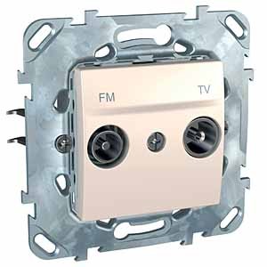 GNIAZDO ANTENOWE RTV KOŃCOWE PIASKOWY UNICA TOP/MERTEN - MGU50.451.25Z - SCHNEIDER ELECTRIC