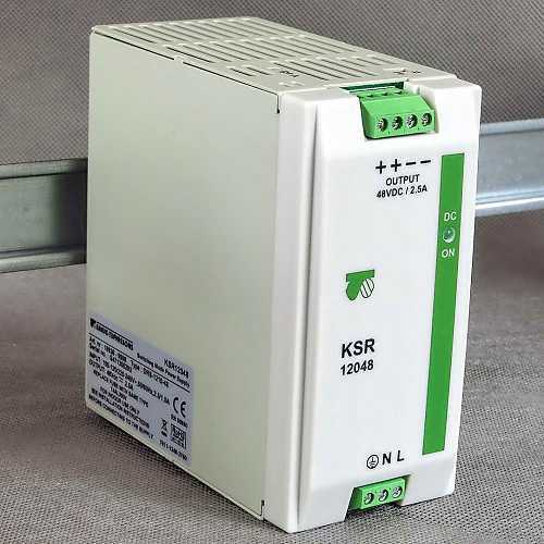 ZASILACZ IMPULSOWY 230/12VDC 10,0A IP20 KSR 12012 NA SZYNĘ TH-35 Z ZABEZPIECZENIEM REGULACJI NAPIĘCIA - 18912-9997 - BREVE
