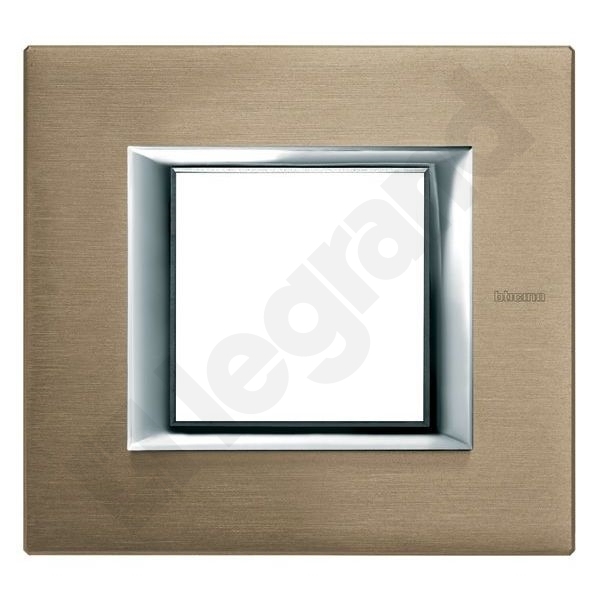 RAMKA PROTOKĄTNA POZIOMA 2 MODUŁY BRUSHED TITANIUM AXOLUTE - HA4802NX - LEGRAND