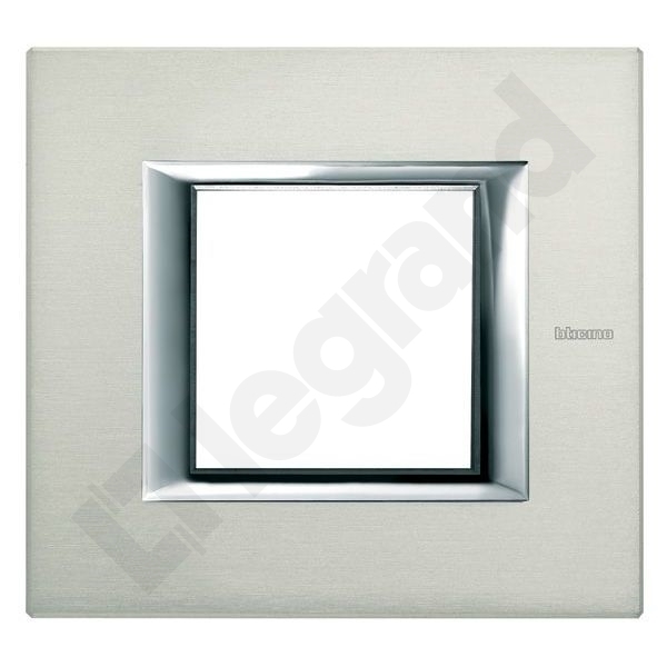 RAMKA PROTOKĄTNA POZIOMA 2 MODUŁY BRUSHED ALUMINIUM AXOLUTE - HA4802XC - LEGRAND
