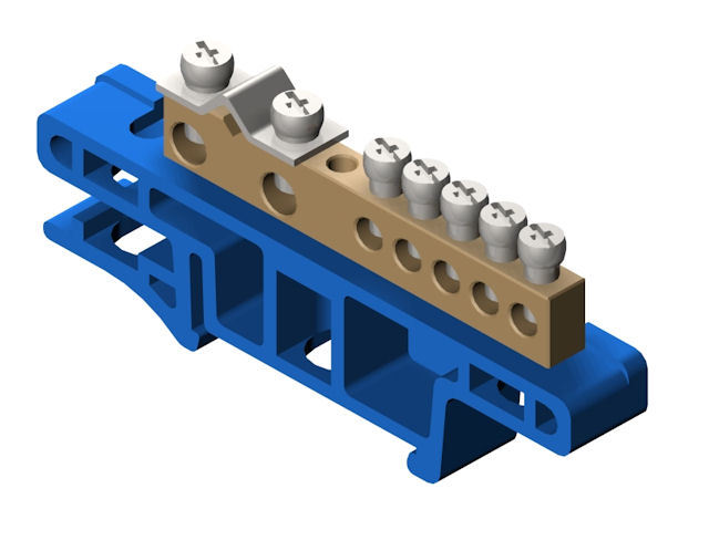 LISTWA ZACISKOWA 7-TOROWA DO MONTAŻU NA LISTWIE TH35 - 0920-00 - ELEKTRO-PLAST NASIELSK