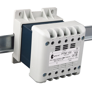 TRANSFORMATOR JEDNOFAZOWY IP21 NA SZYNĘ TH-35 PTM 100 230/24V - 16024-9930 - BREVE