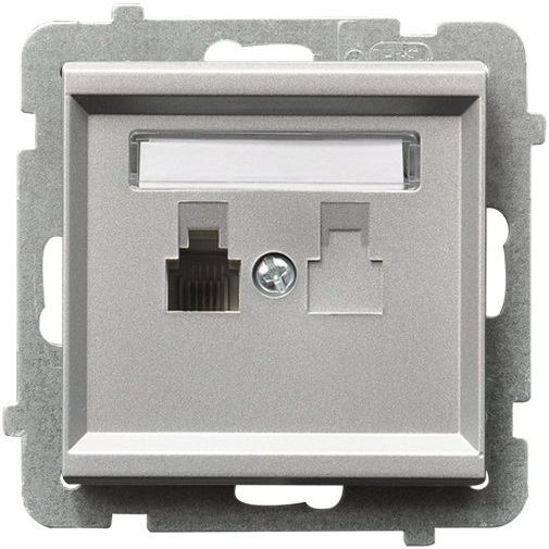 GNIAZDO TELEFONICZNE POJEDYNCZE MODUŁ ALUMINIUM SONATA - GPT-1R/m/38 - OSPEL