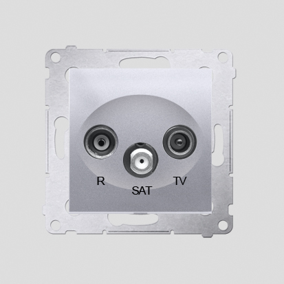GNIAZDO ANTENOWE RTV-SAT KOŃCOWE TŁUM. RTV 1.0DB SAT 1.0DB; SREBRNY MAT SIMON 54 - DASK.01/43 - KONTAKT SIMON