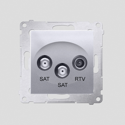 GNIAZDO ANTENOWE RTV-SAT-SAT SREBRNY MAT SIMON 54 - DASK2.01/43 - KONTAKT SIMON