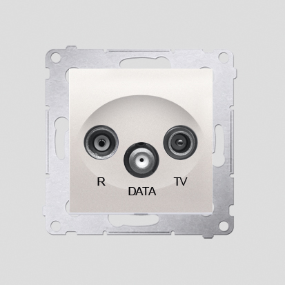 GNIAZDO RTV-DATA (MODUŁ) CZĘSTOTLIWOŚĆ DLA WEJŚCIA 5–862 MHZ KREMOWE SIMON 54 - DAD.01/41 - KONTAKT SIMON