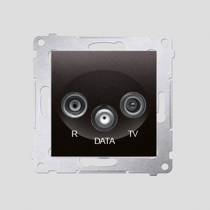 GNIAZDO RTV-DATA (MODUŁ) CZĘSTOTLIWOŚĆ DLA WEJŚCIA 5–862 MHZ ANTRACYT SIMON 54 - DAD.01/48 - KONTAKT SIMON