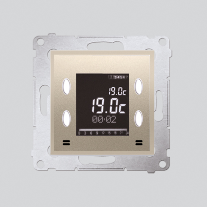 TERMOSTAT ELEKTRONICZNY Z PROGRAMATOREM I WYŚWIETLACZEM ORAZ Z WEWNĘTRZNYM CZUJNIKIEM TEMPERATURY SIMON 54 - D75817.01/44 - KONTAKT SIMON