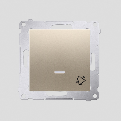 PRZYCISK "DZWONEK" Z PODŚWIETLENIEM LED (MODUŁ) 10 AX ZŁOTY MAT SIMON 54 - DD1L.01/44 - KONTAKT SIMON